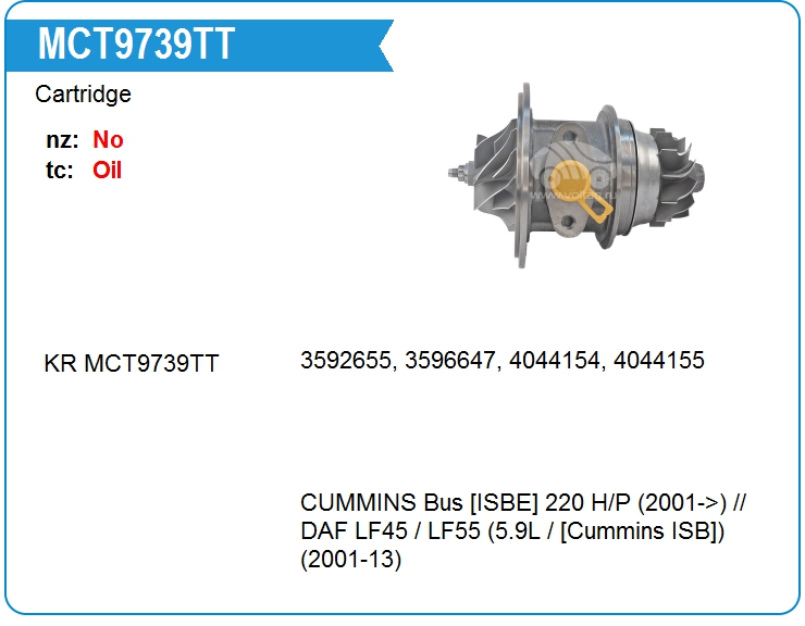 Картридж для турбокомпрессора KRAUF MCT9739TT (MCT9739TT)