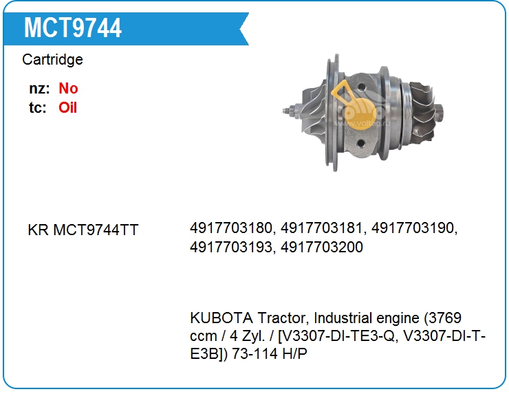 Картридж для турбокомпрессора Mitsubishi 4917708471 (MCT9744)