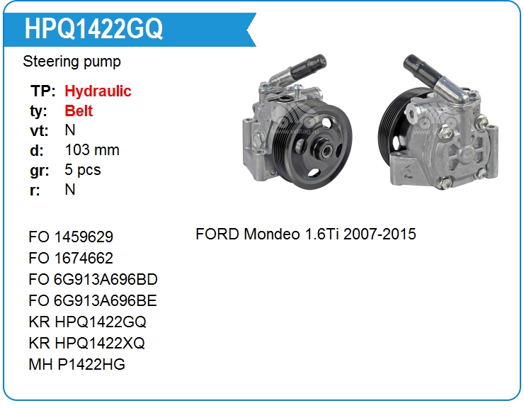 Насос гидроусилителя руля KRAUF HPQ1422GQ (1674662)