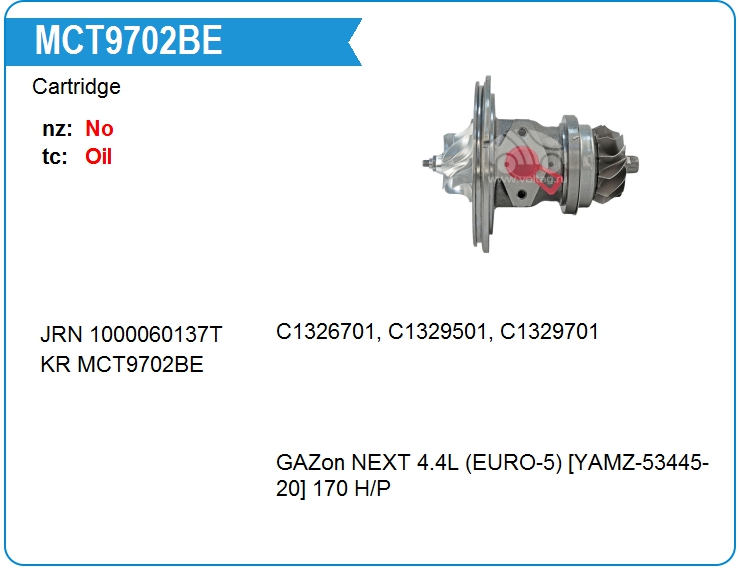 Картридж для турбокомпрессора |дизельный двигатель KRAUF MCT9702BE (MCT9702BE)