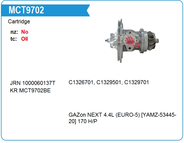 Картридж для турбокомпрессора JRONE 1000060137T (MCT9702)