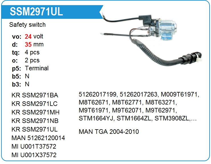 Втягивающее реле стартера маленькое KRAUF SSM2971UL (SSM2971UL)