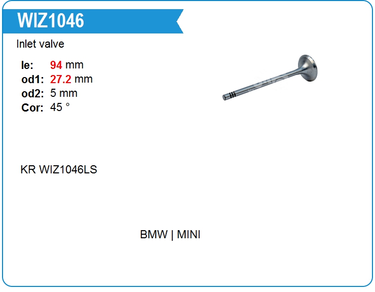 Клапан впускной BMW 11348473702 (11348473702)