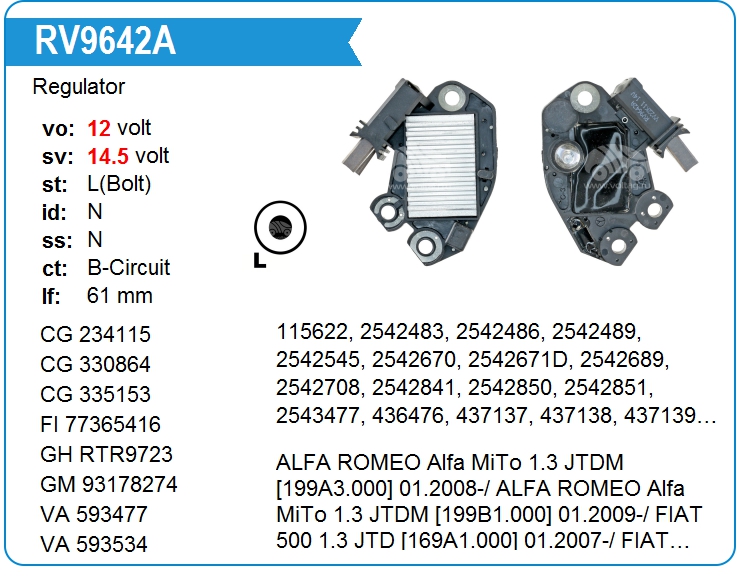 Регулятор генератора UTM RV9642A (RV9642A)