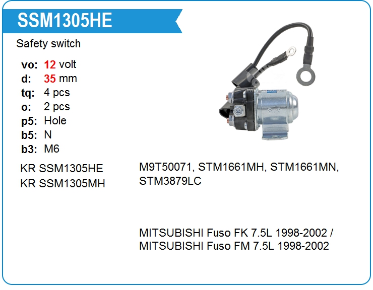 Втягивающее реле стартера маленькое KRAUF SSM1305HE (onM9T50071)