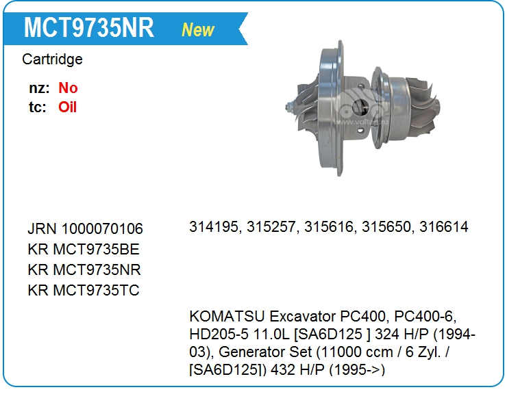 Картридж для турбокомпрессора KRAUF MCT9735NR (MCT9735NR)