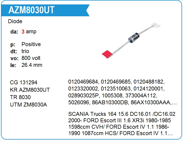 Диод генератора KRAUF AZM8030UT (AZM8030UT)