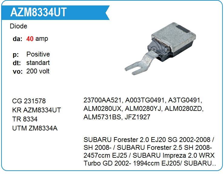 Диод генератора KRAUF AZM8334UT (AZM8334UT)