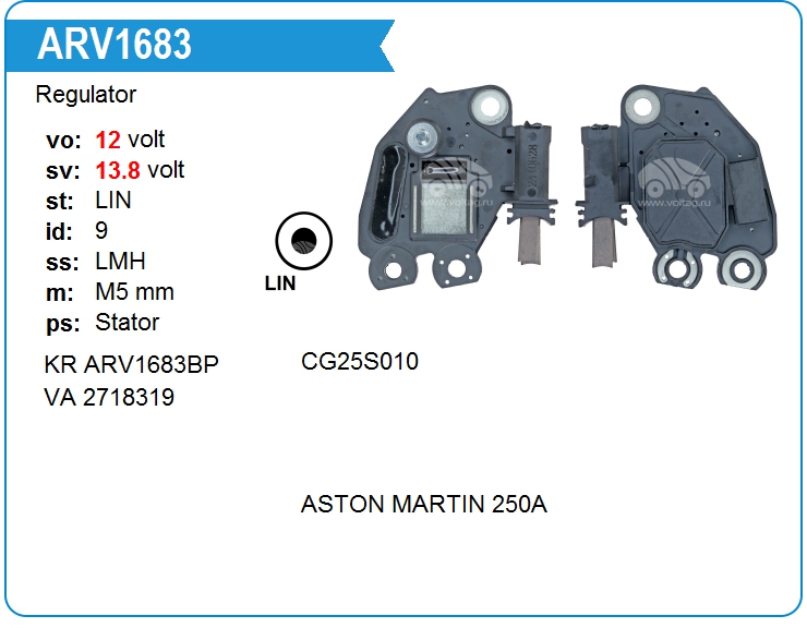 Регулятор генератора KRAUF ARV1683BQ (2718319)