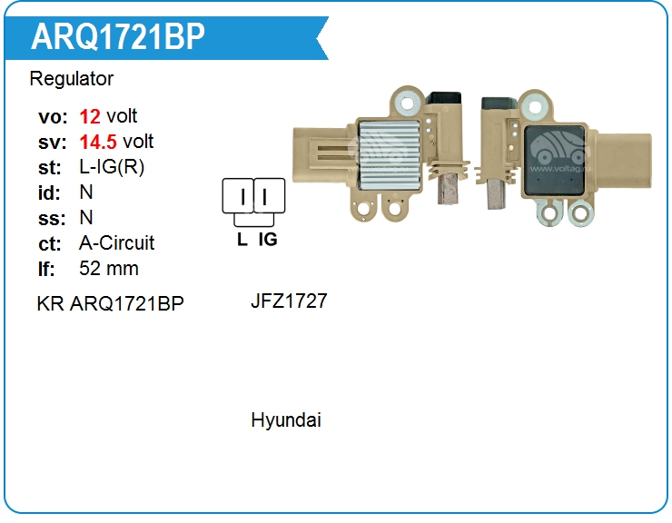 Регулятор генератора KRAUF ARQ1721BP (ARQ1721BP)