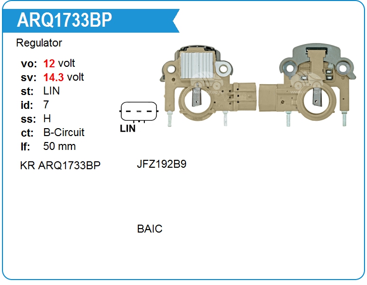 Регулятор генератора KRAUF ARQ1733BP (ARQ1733BP)