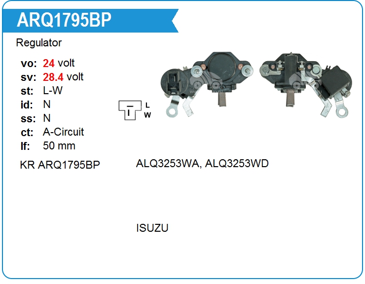 Регулятор генератора KRAUF ARQ1795BP (ARQ1795BP)