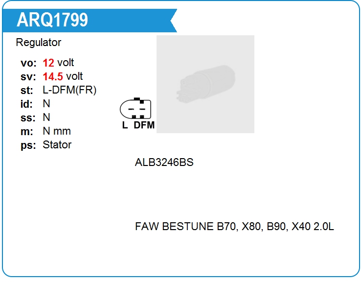 Регулятор генератора KRAUF ARQ1799BS (ARQ1799BS)