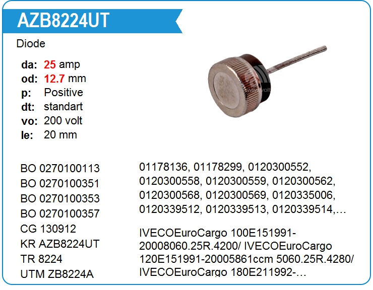 Диод генератора KRAUF AZB8224UT (AZB8224UT)