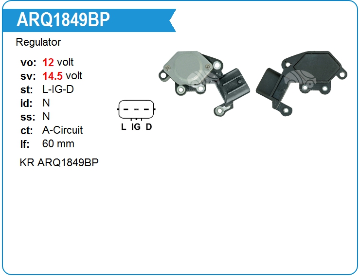Регулятор генератора KRAUF ARQ1849BP (ARQ1849BP)