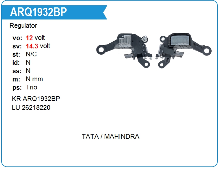 Регулятор генератора KRAUF ARQ1932BP (ARQ1932BP)