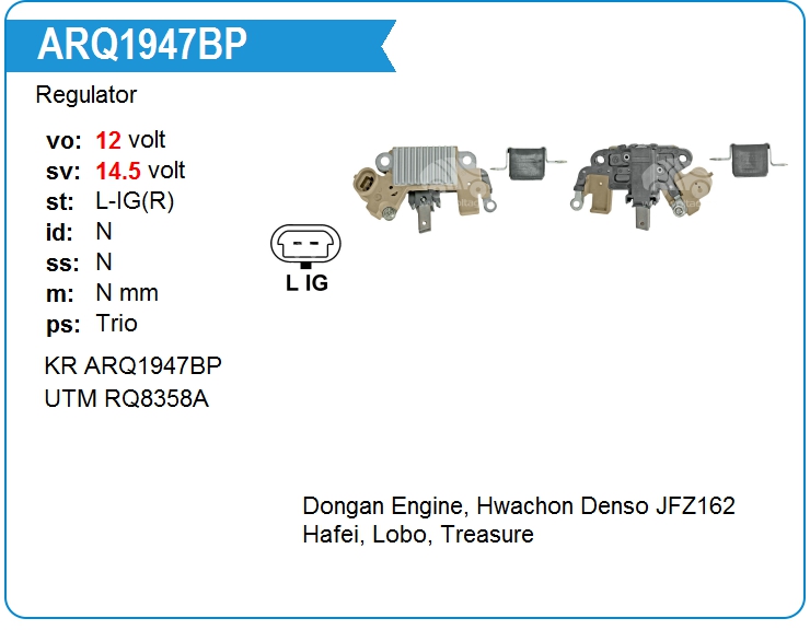 Регулятор генератора KRAUF ARQ1947BP (ARQ1947BP)