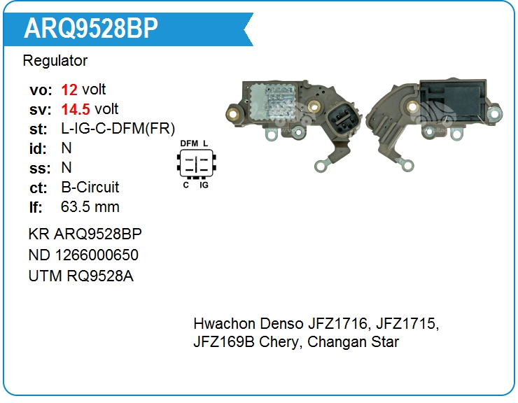 Регулятор генератора KRAUF ARQ9528BP (ARQ9528BP)