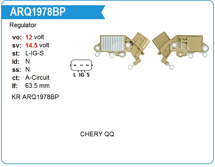 Регулятор генератора KRAUF ARQ1978BP (ARQ1978BP)