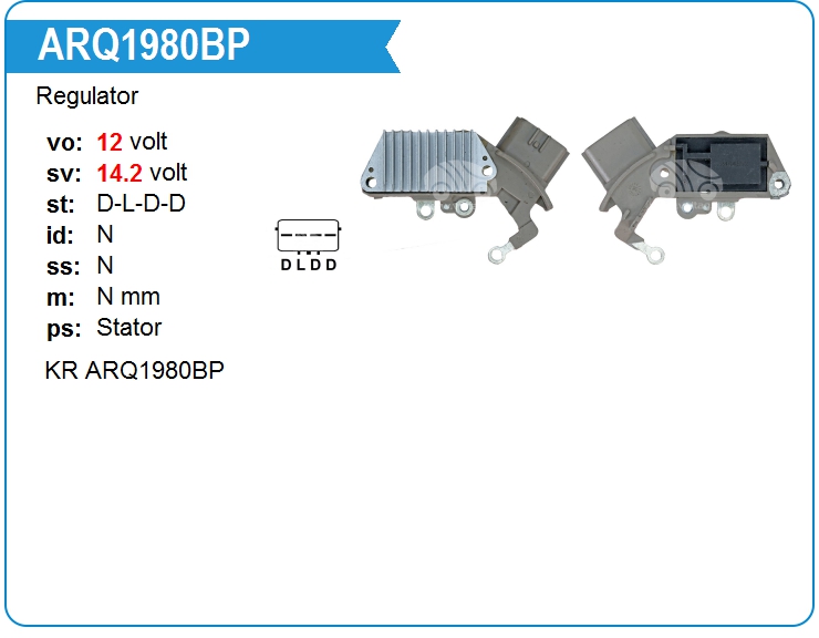 Регулятор генератора KRAUF ARQ1980BP (ARQ1980BP)