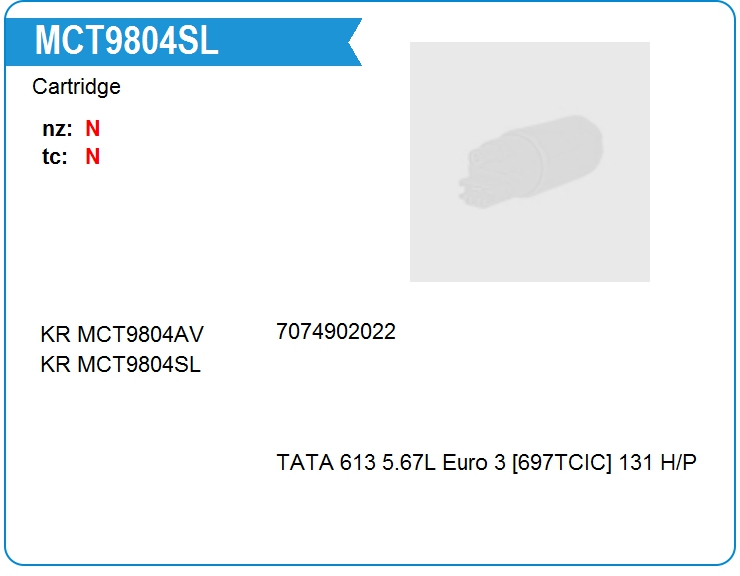 Картридж для турбокомпрессора KRAUF MCT9804SL (for7074902022)