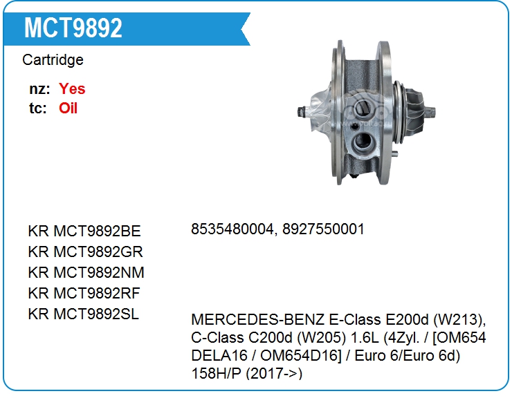 Картридж для турбокомпрессора KRAUF MCT9892BE (MCT9892BE)