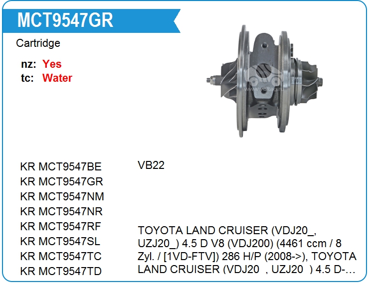 Картридж для турбокомпрессора KRAUF MCT9547GR (MCT9547GR)