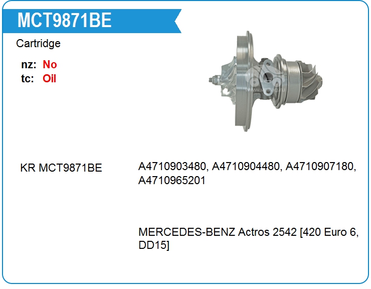 Картридж для турбокомпрессора KRAUF MCT9871BE (MCT9871BE)
