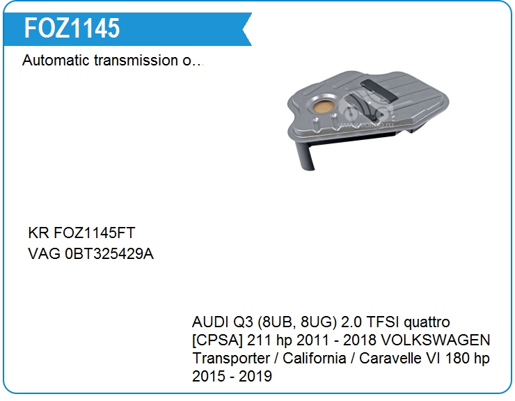 Фильтр масляный АКПП VAG BT325429A (0BT325429A)