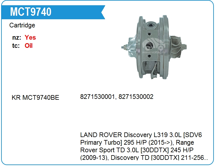 Картридж для турбокомпрессора E&E GT17-173 (MCT9740)