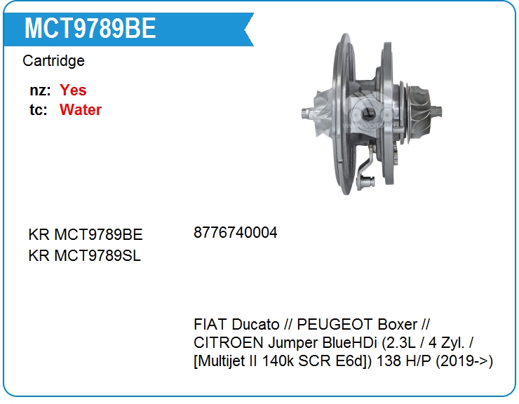 Картридж для турбокомпрессора KRAUF MCT9789BE (MCT9789BE)