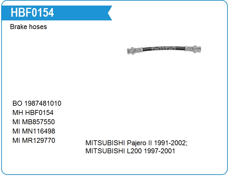 Шланг тормозной Mitsubishi MB857550 (HBF0154)