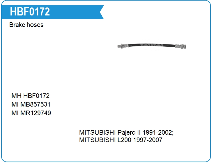 Шланг тормозной Mitsubishi MR129749 (HBF0172)