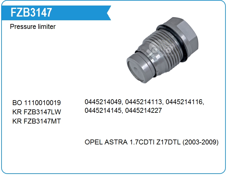 Клапан ограничения давления топлива Bosch F00R001166 (F00R001166)