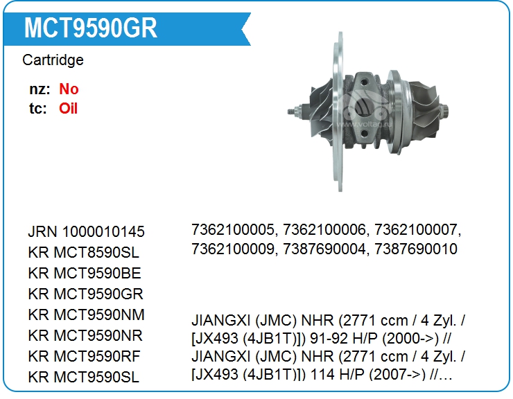 Картридж для турбокомпрессора KRAUF MCT9590GR (MCT9590GR)