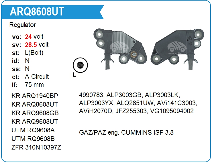 Регулятор генератора KRAUF ARQ8608UT (ARQ9608)