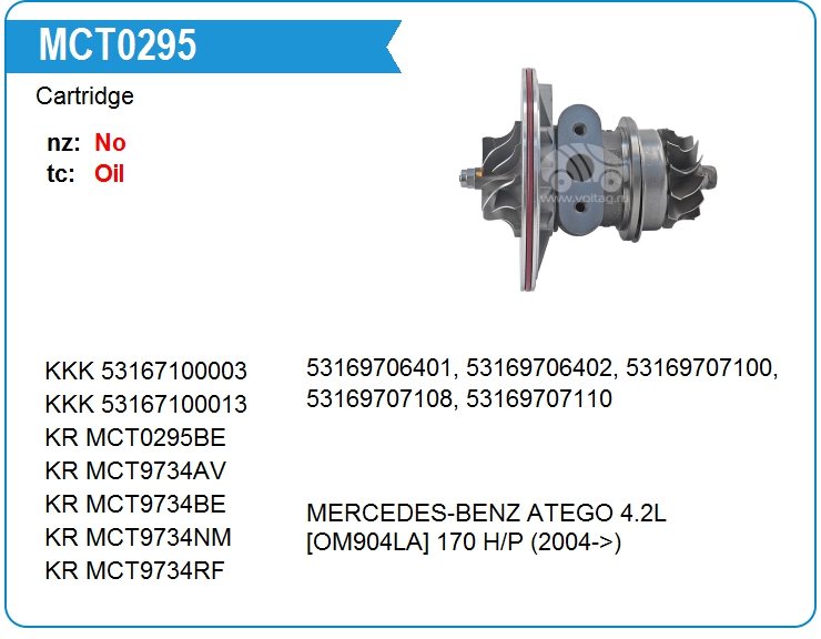 Картридж для турбокомпрессора KRAUF MCT9734BE (MCT9734BE)