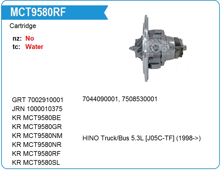 Картридж для турбокомпрессора KRAUF MCT9580RF (7002910001)
