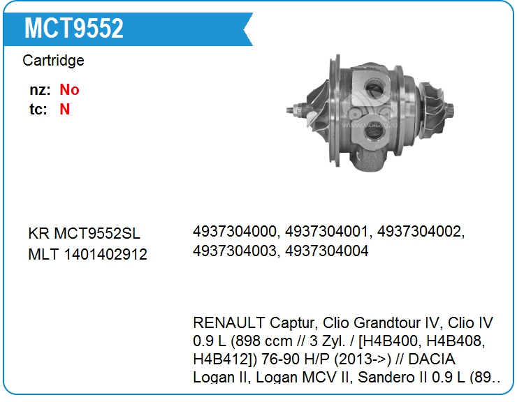Картридж для турбокомпрессора E&E TD02-020 (MCT9552)
