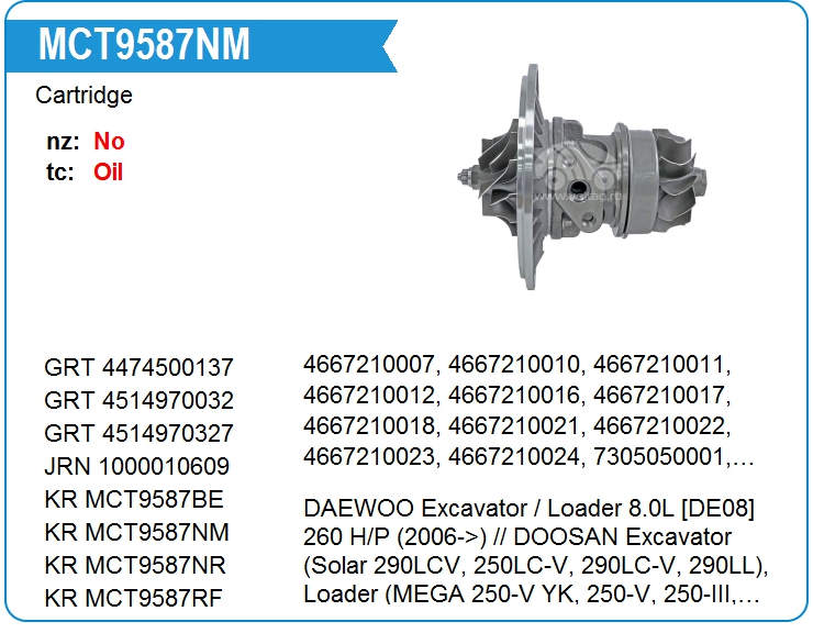 Картридж для турбокомпрессора KRAUF MCT9587NM (4474500137)