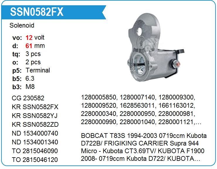 Втягивающее реле стартера KRAUF SSN0582FX (on17529)