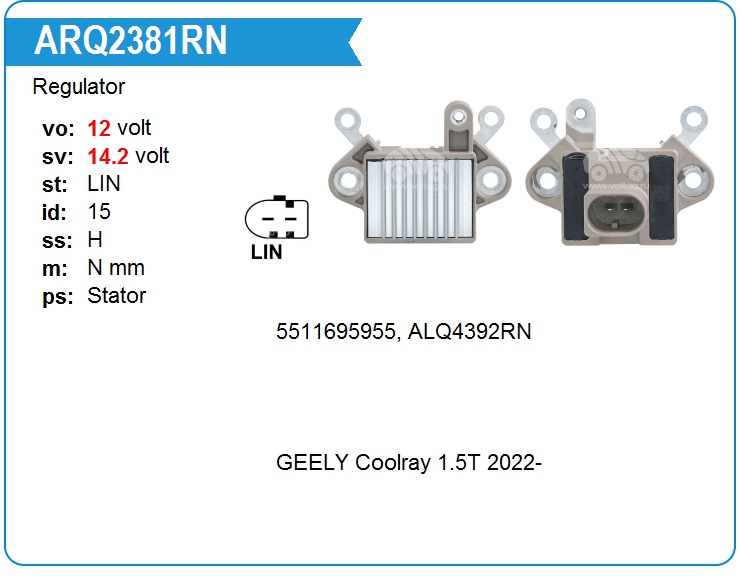 Регулятор генератора KRAUF ARQ2381RN (ARQ2381RN)
