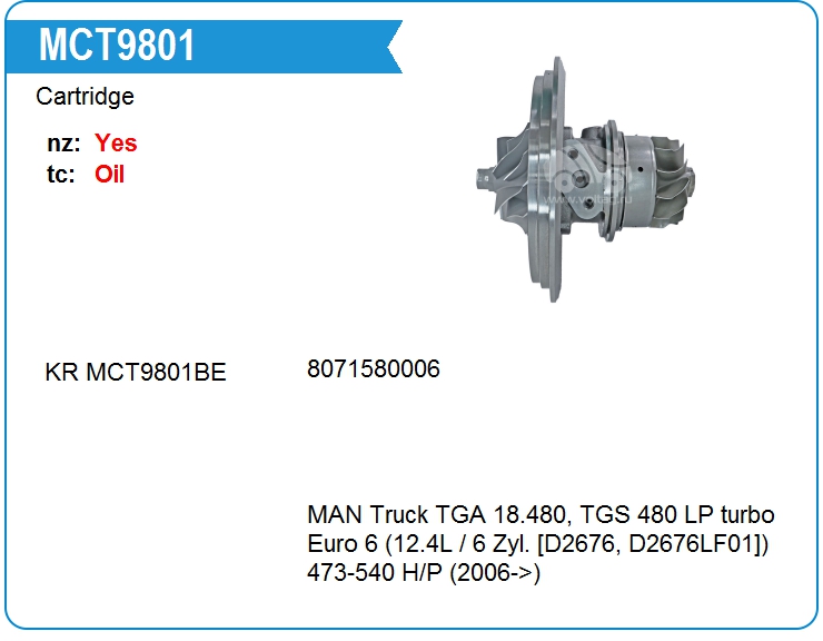 Картридж для турбокомпрессора E&E GT40-032-1 (MCT9801)
