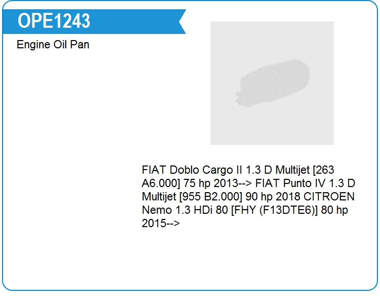 Поддон масляный ДВС KRAUF OPE1243SD (55277130)