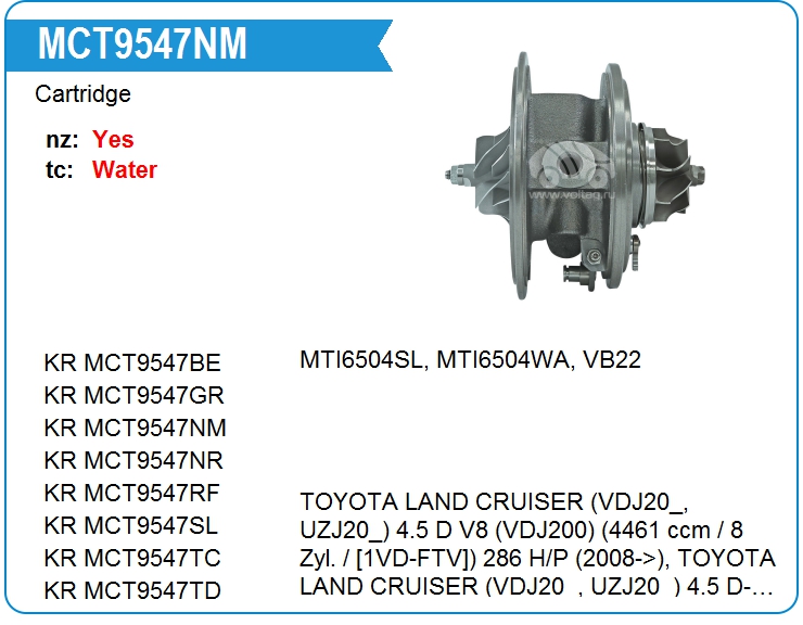 Картридж для турбокомпрессора KRAUF MCT9547NM (MCT9547NM)