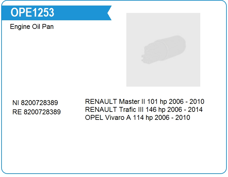 Поддон масляный ДВС KRAUF OPE1253MO (8200728389)