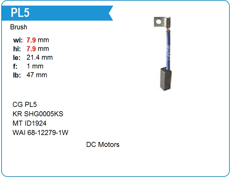 Щетка мотора отопителя (1шт.) Cargo PL5 (PL5)