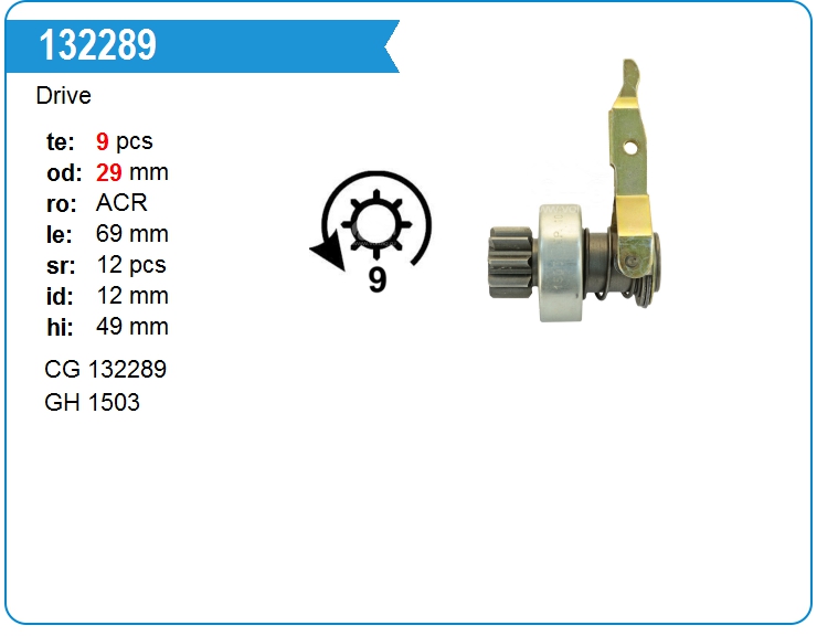Бендикс стартера Cargo 132289 (132289)