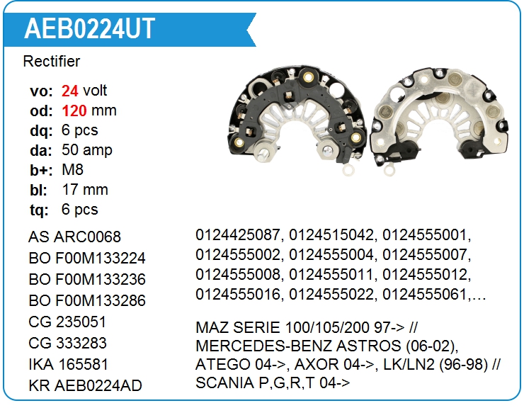 Диодный мост генератора KRAUF AEB0224UT (AEB0224UT)