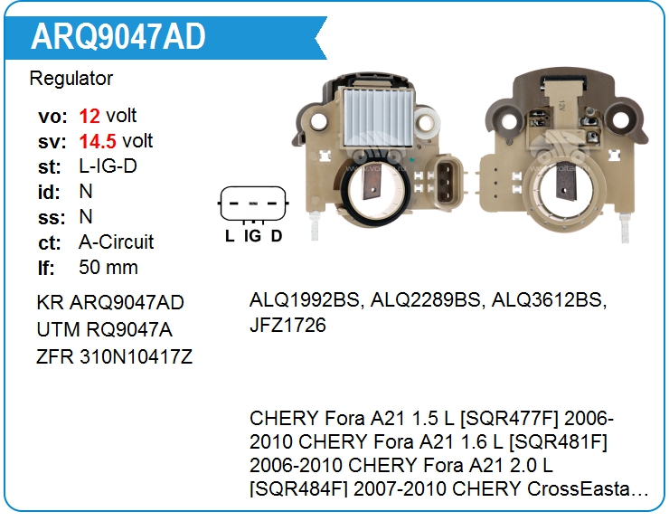 Регулятор генератора KRAUF ARQ9047AD (ARQ9047AD)